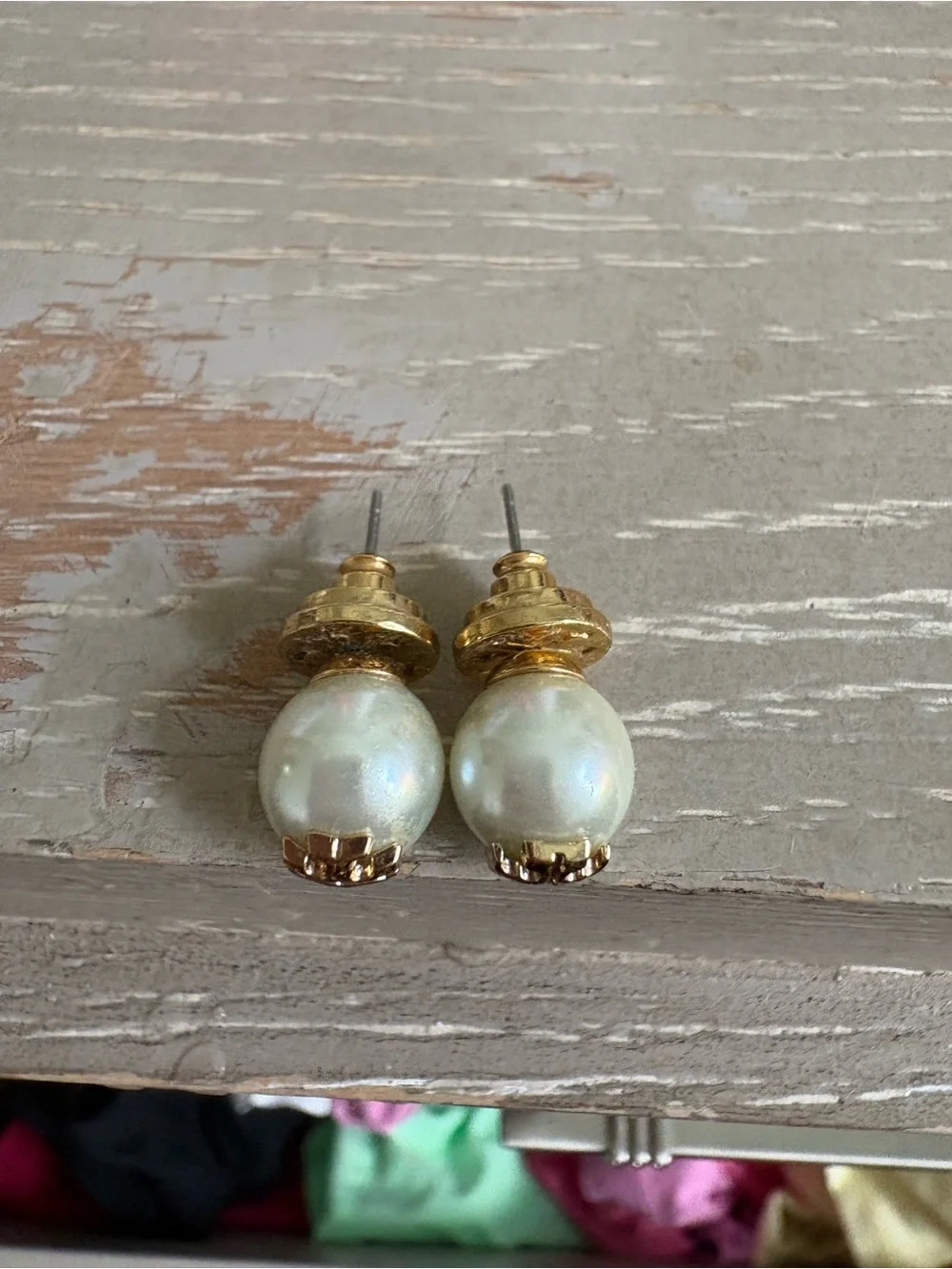 Tory Burch Swarovski Pearl Crystal Logo Stud Earrings $80 OBO